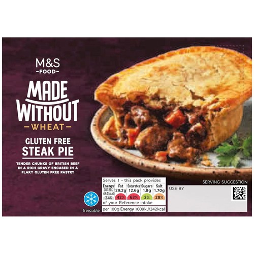 M&S Made Without Wheat Steak Pie