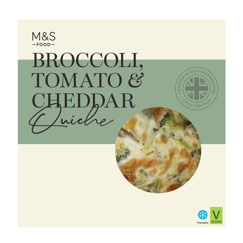 M&S Brocolli, Extra Mature Cheddar & Tomato Quiche