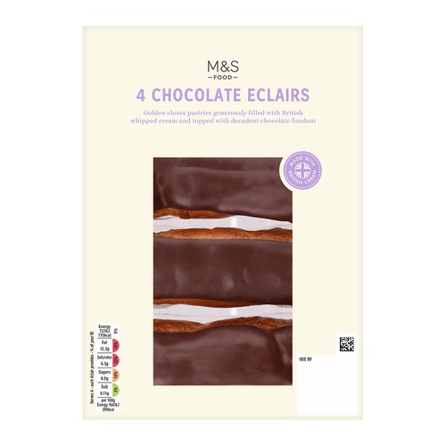 M&S 4 Chocolate Eclairs thumbnail 2