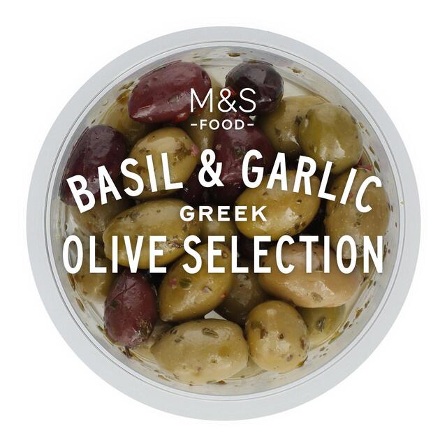 M&S Basil & Garlic Marinated Olive Selection