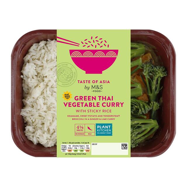 M&S Green Thai Vegan Curry & Rice thumbnail 2