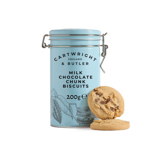 Cartwright & Butler Milk Choc Chunk Biscuits in Tin