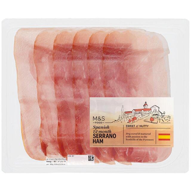 M&S Spanish 12 Month Matured Serrano Ham