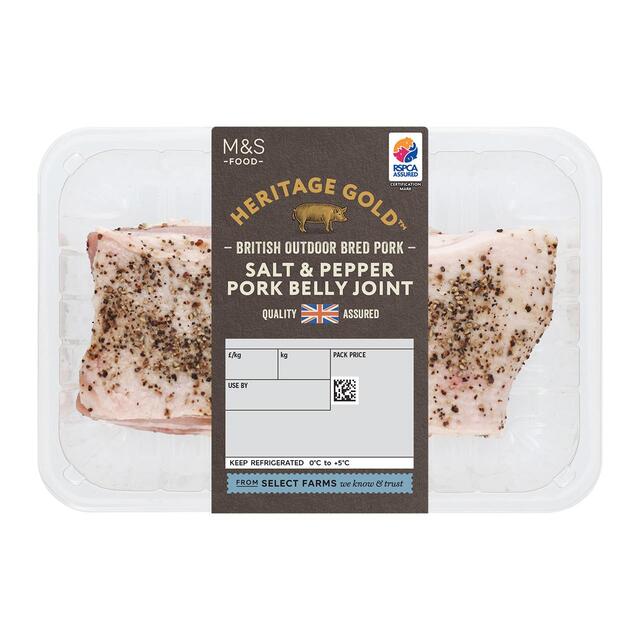 M&S Heritage Gold British Salt & Pepper Pork Belly Joint thumbnail 2