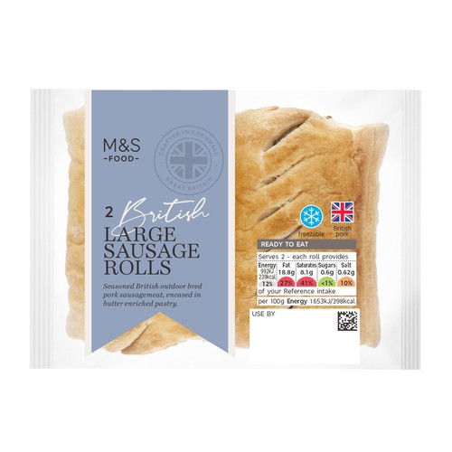 M&S 2 Large Sausage Rolls thumbnail 2