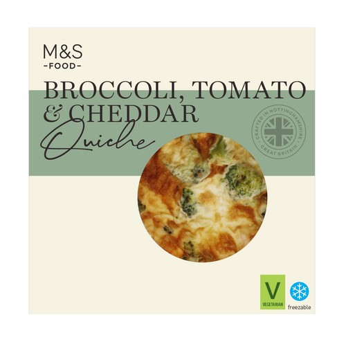 M&S Brocolli, Extra Mature Cheddar & Tomato Quiche