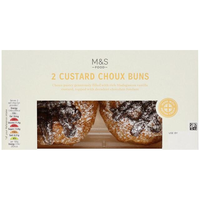M&S 2 Custard Choux Buns