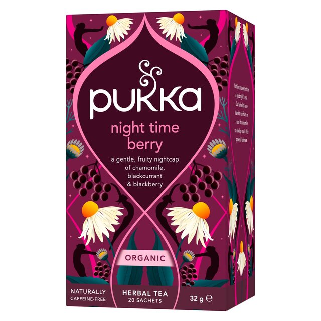 Pukka Organic Night Time Berry Herbal Tea x20 Compostable Sleep Tea Bags thumbnail 3
