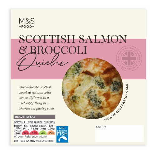 M&S Scottish Salmon & Broccoli Quiche thumbnail 2
