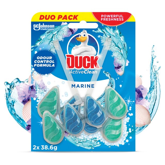 Duck Active Clean Toilet Rim Block Marine Duo Pack thumbnail 2