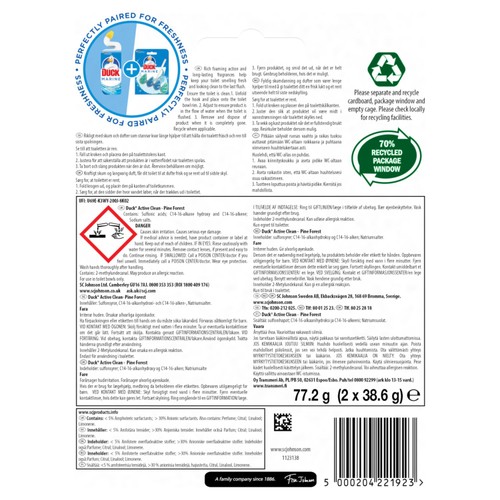 Duck Active Clean Toilet Rim Block Pine Duo Pack thumbnail 2