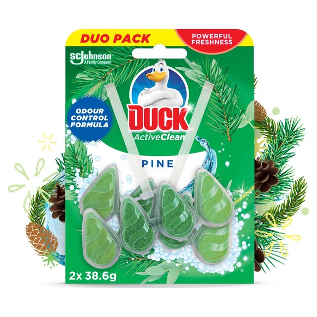 Duck Active Clean Toilet Rim Block Pine Duo Pack