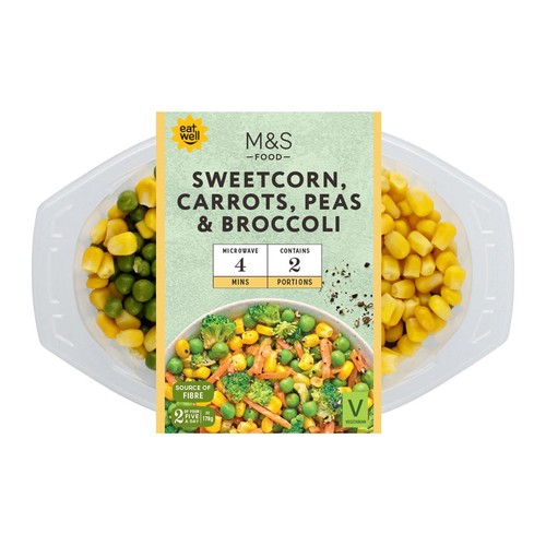 M&S Layered Peas, Carrots, Sweetcorn & Broccoli