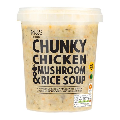 M&S Chunky Chicken Mushroom & Rice Soup thumbnail 2