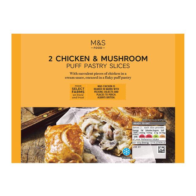 M&S 2 Chicken & Mushroom Pastry Slices thumbnail 2