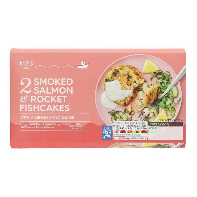 M&S 2 Smoked Salmon & Rocket Fishcakes