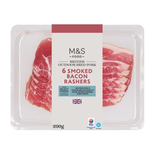 M&S British Outdoor Bred Smoked Bacon Rashers Made Without Nitrites