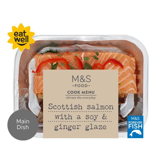 M&S Cook Menu Salmon with Soy & Ginger Dressing