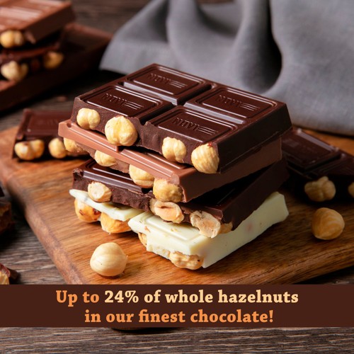 Novi Fondentenero Extra Dark Chocolate with Whole Hazelnuts thumbnail 2