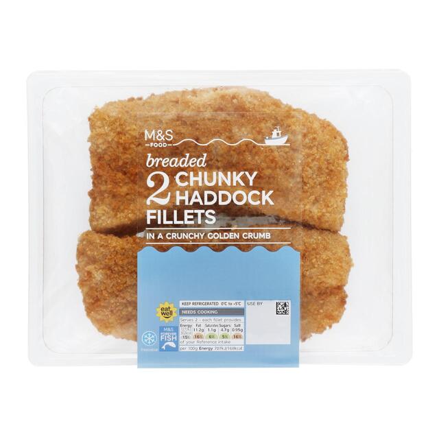 M&S 2 Breaded Chunky Haddock Fillets