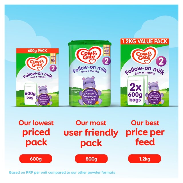 Cow & Gate 2 Follow On Baby Milk Formula Powder 6-12 Months Big Pack thumbnail 4