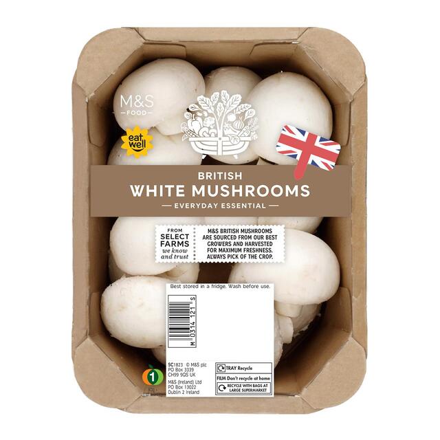 M&S British White Mushrooms thumbnail 2