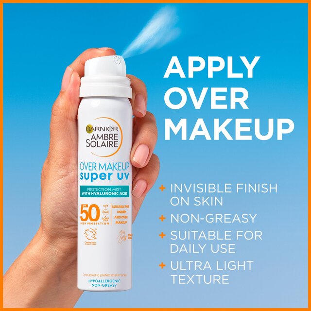 Garnier Ambre Solaire Over Makeup Super UV Protection Mist SPF50 thumbnail 3