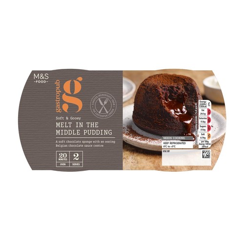 M&S Gastropub Chocolate Melt in the Middle Puddings Dessert thumbnail 3