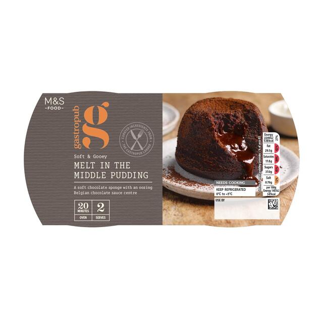 M&S Gastropub Chocolate Melt in the Middle Puddings Dessert thumbnail 2