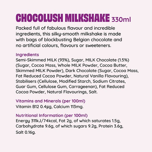 Shaken Udder Chocolush Chocolate Flavoured Milkshake thumbnail 5