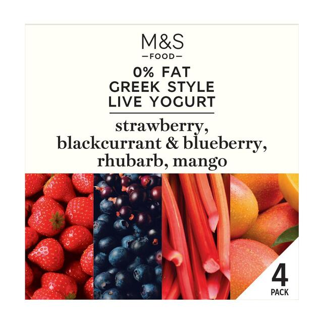M&S Greek Style Live Yogurts 0% Fat Mixed Fruit