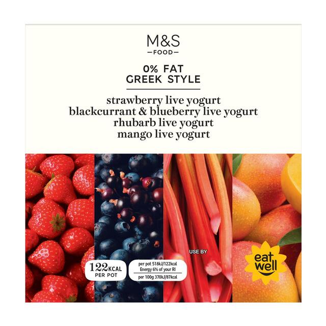 M&S Greek Style Live Yogurts 0% Fat Mixed Fruit thumbnail 2