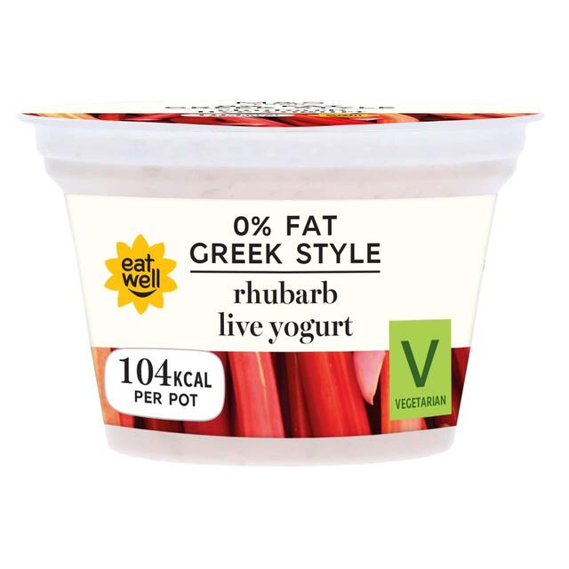 M&S Greek Style Rhubarb Live Yogurt 0% Fat