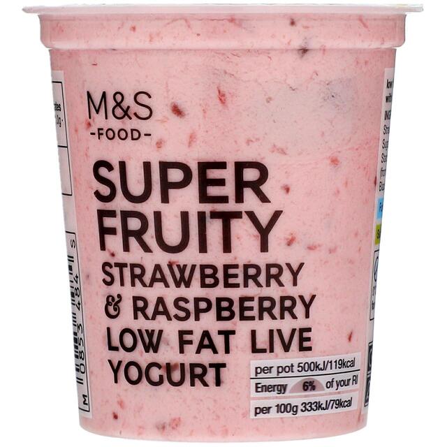 M&S Super Fruity Low Fat Live Yogurt Strawberry & Raspberry