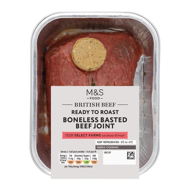 M&S Select Farms British Basted Beef Joint Boneless thumbnail 2