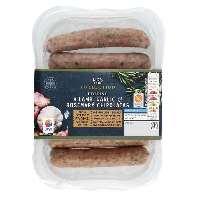M&S Collection 8 Lamb Chipolatas with Rosemary & Garlic