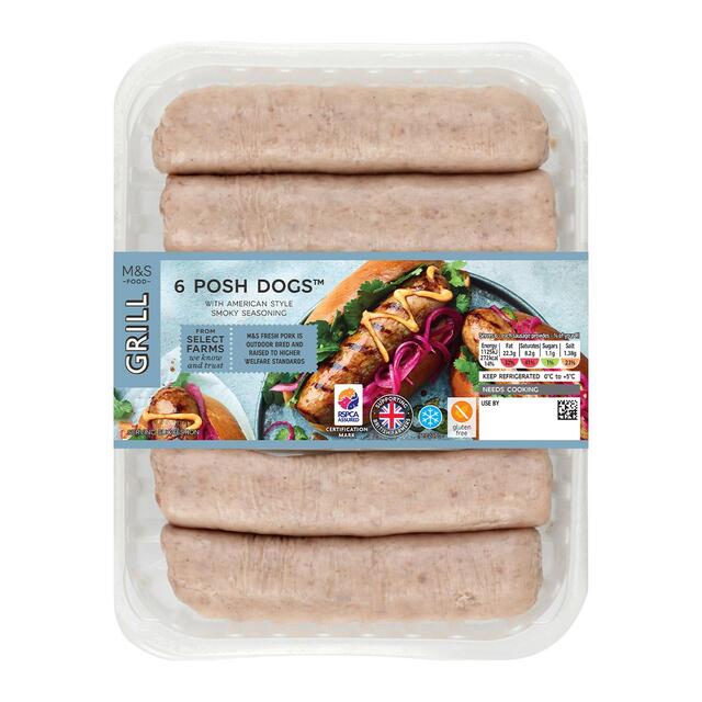 M&S 6 Posh Dog Pork Sausages with Smoky Seasoning thumbnail 2