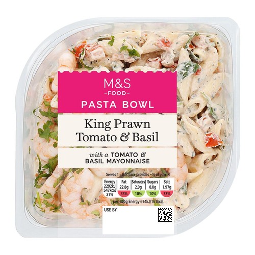M&S King Prawn Tomato & Basil Pasta Salad thumbnail 2