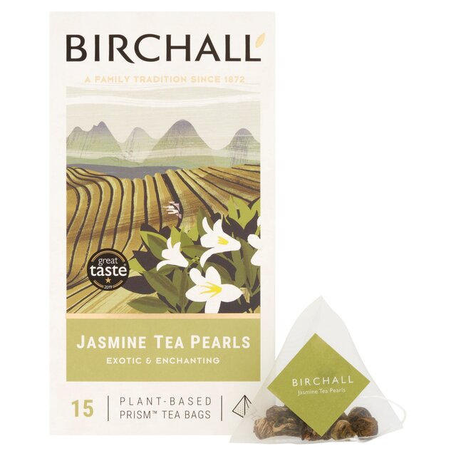 Birchall Jasmine Tea Pearls - 15 Prism Tea Bags thumbnail 2