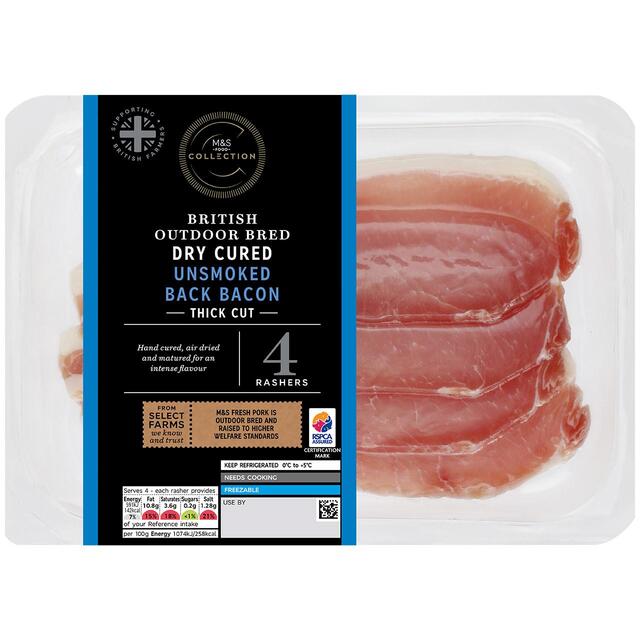 M&S Collection British Thick Cut Unsmoked Back Bacon thumbnail 2