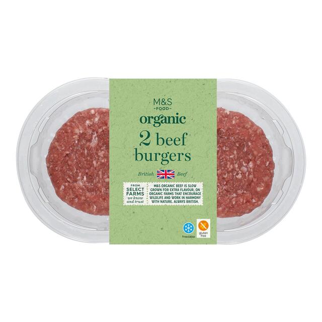 M&S Organic 2 British Beef Burgers
