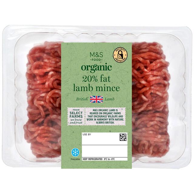M&S Organic Lamb Mince 20% Fat
