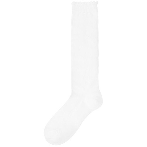 M&S Girls Butterfly Knee High Socks, Shoe Size 4-7, White thumbnail 2