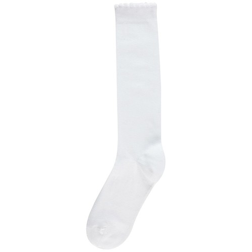 M&S Girls Knee High Socks, Shoe Size 12.5-3.5, White thumbnail 2
