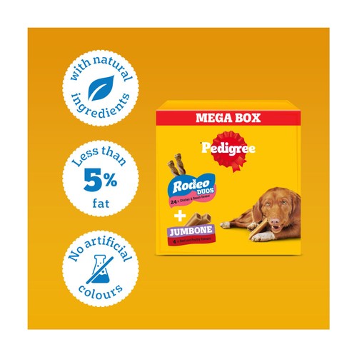 Pedigree Rodeo Duos & Jumbone Medium Dog Treats Mega Box  thumbnail 5