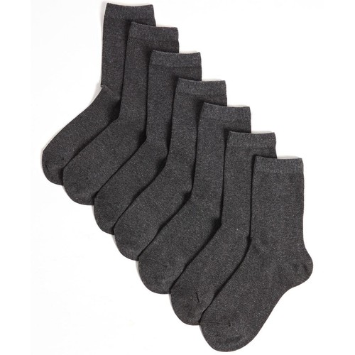 M&S Ankle School Socks, Shoe Size 4-7, Grey Marl