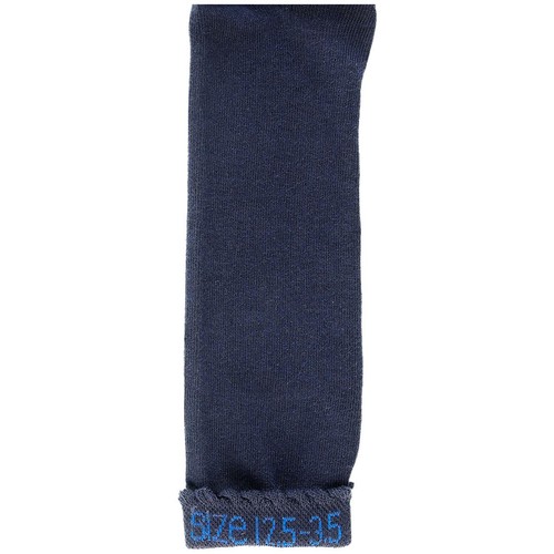 M&S Girls Cotton Knee High Socks, Shoe Size 12.5-3.5, Navy thumbnail 3