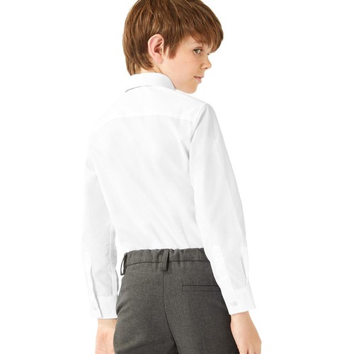 M&S Boys Regular Fit Easy to Iron Shirts, 4-5 Years, White thumbnail 4