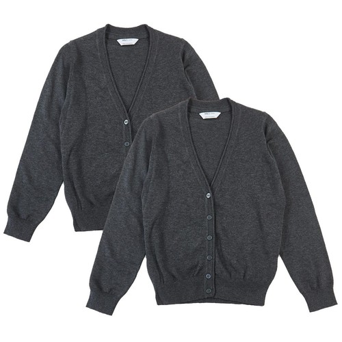 M&S Girls Pure Cotton Cardigan, 6-7 Years, Grey thumbnail 2