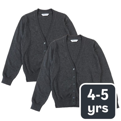 M&S Girls Pure Cotton Cardigan, 4-5 Years, Grey